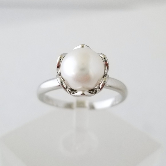 18k Over Sterling Pearl Ring